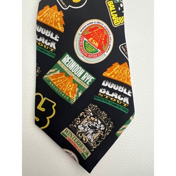 Redhook Brewery Tie Craft Beer Logo Frat Party Funny Novelty Silk Men Necktie - Picture 2 of 4